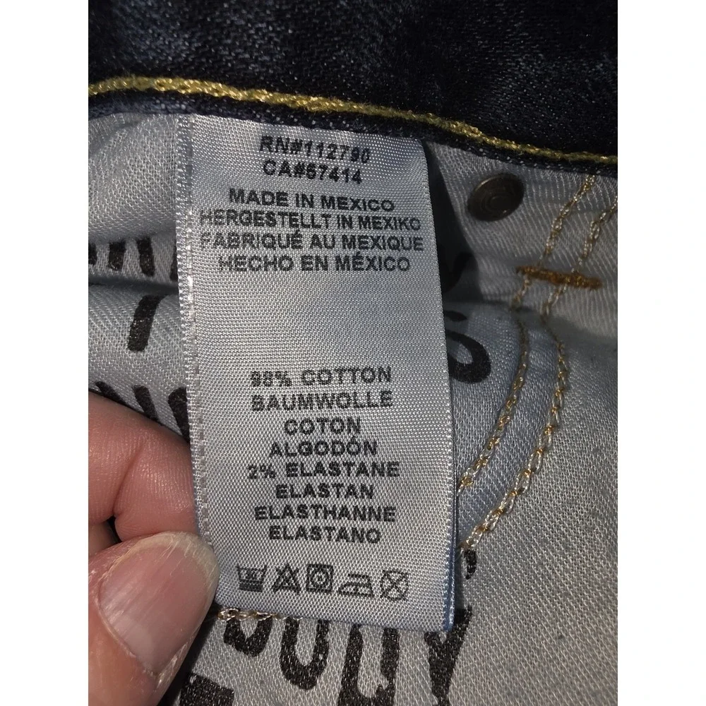 True Religion World Tour Straight Leg Blue Jeans with Flaps Men's 36x33